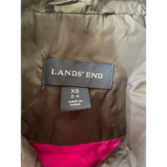 Lands End Down Puffer Vest Women's XS (2-4) Full Zip Outdoor Hiking Camping PINK - Picture 4 of 6